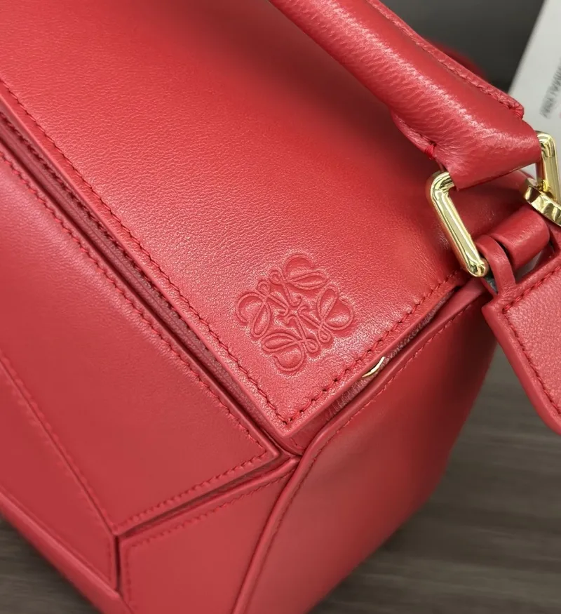LOEWE Red Leather Top Handle Handbag - Image 6
