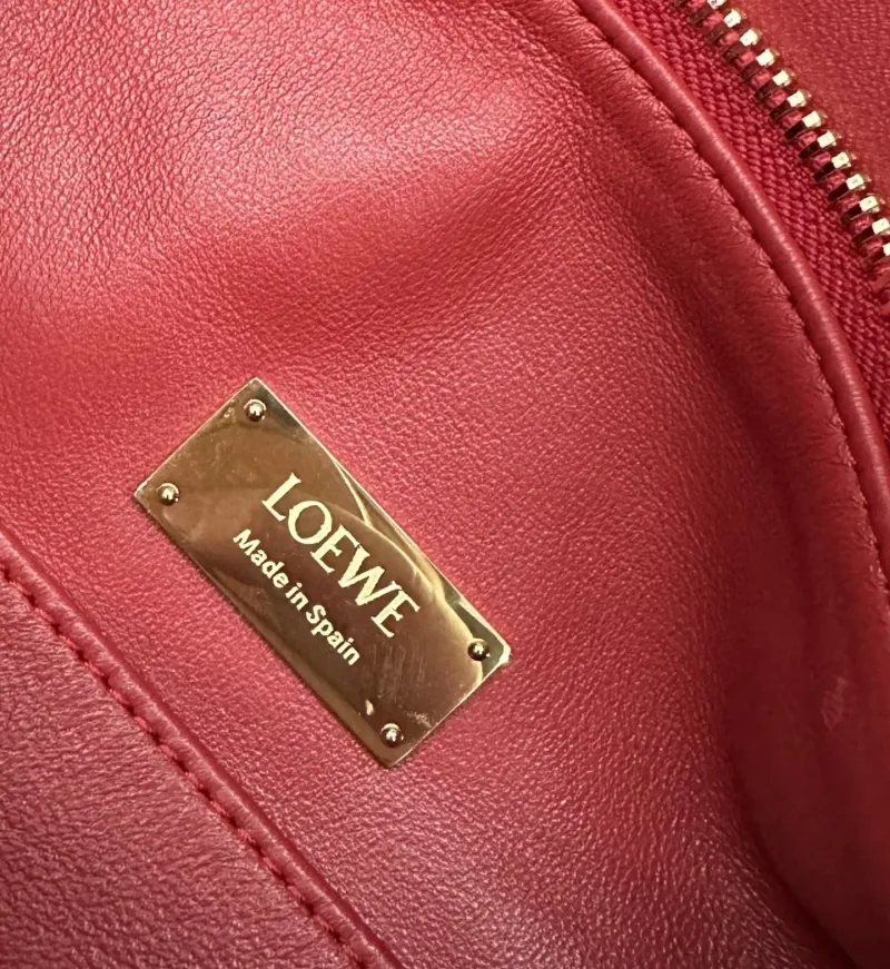 LOEWE Red Leather Top Handle Handbag - Image 9