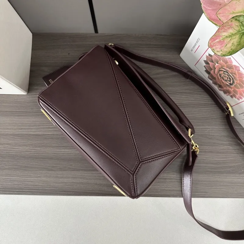 LOEWE Dark Brown Leather Crossbody Bag - Image 6