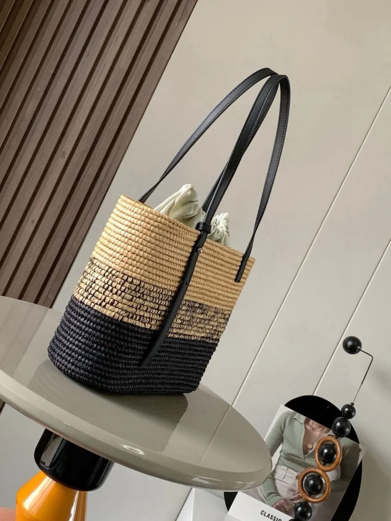 Alternative view of LOEWE Two-Tone Woven Tote Bag