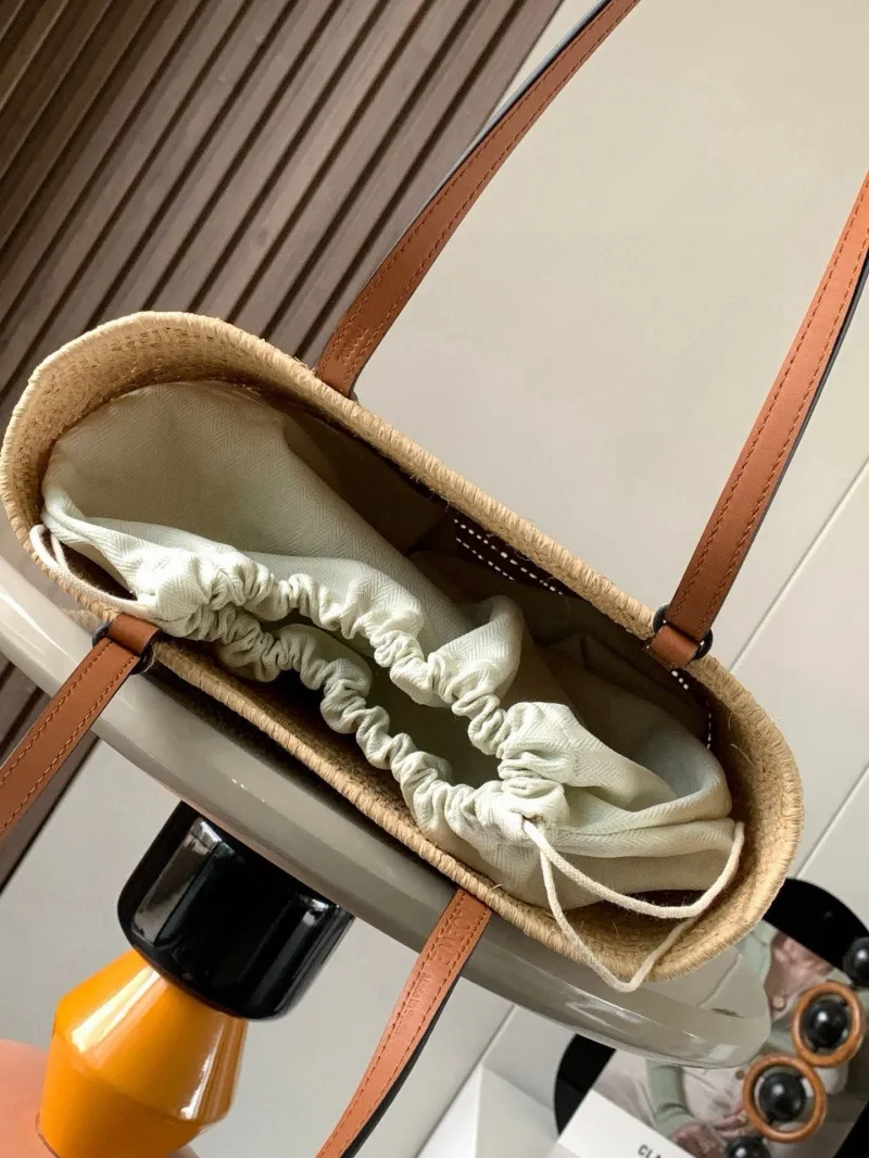 LOEWE Natural Beige Straw Tote Bag - Image 6