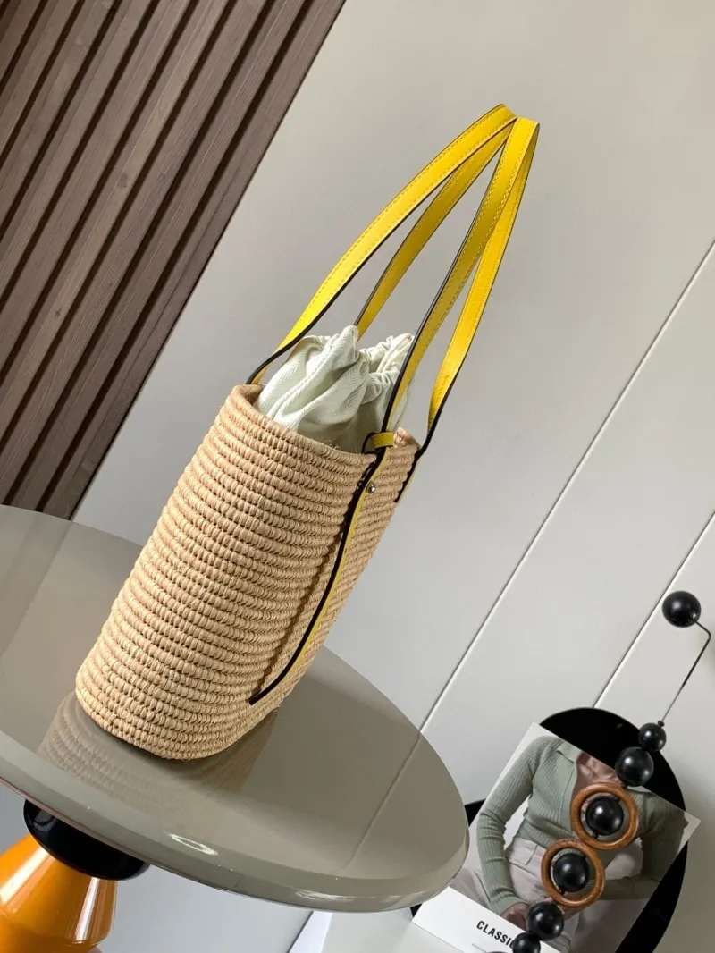 Alternative view of LOEWE Beige Yellow Woven Straw Tote Bag