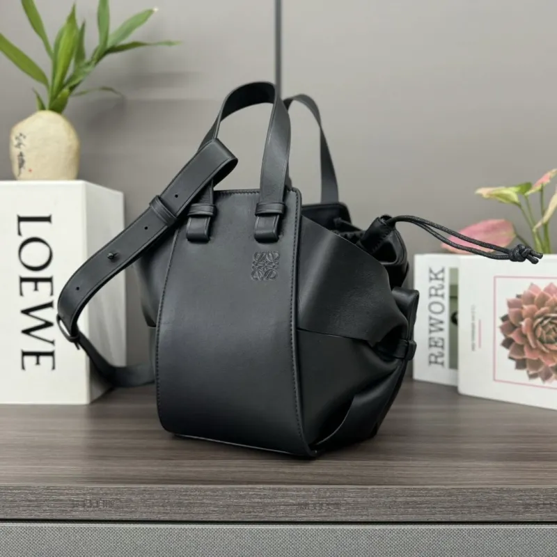Alternative view of Loewe Black Leather Bucket Crossbody Bag
