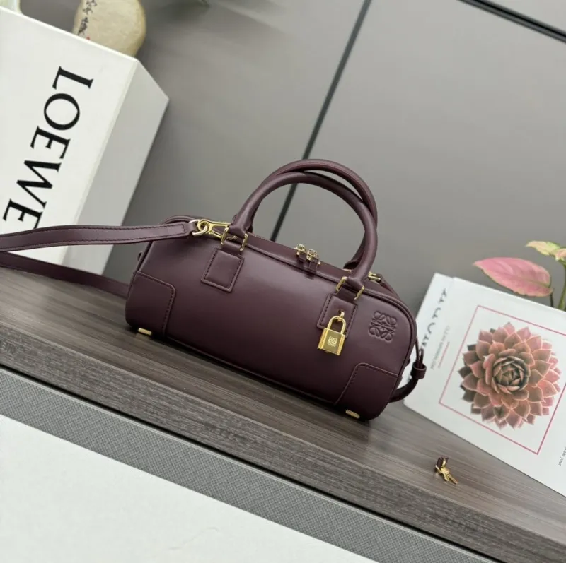 LOEWE Burgundy Small Handle Crossbody Bag 374