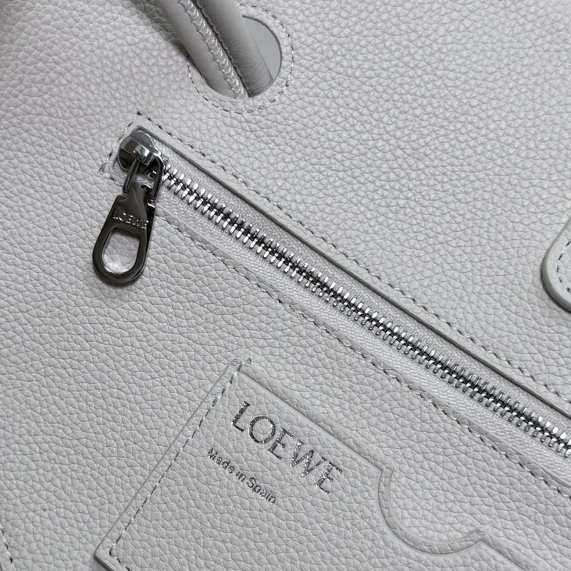 LOEWE White Leather Handle Tote Bag - Image 9