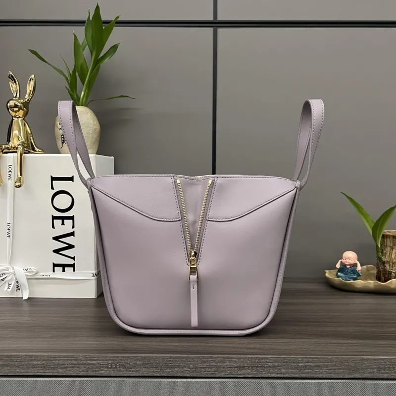 LOEWE Lavender Leather Tote Bag 383 - Image 5