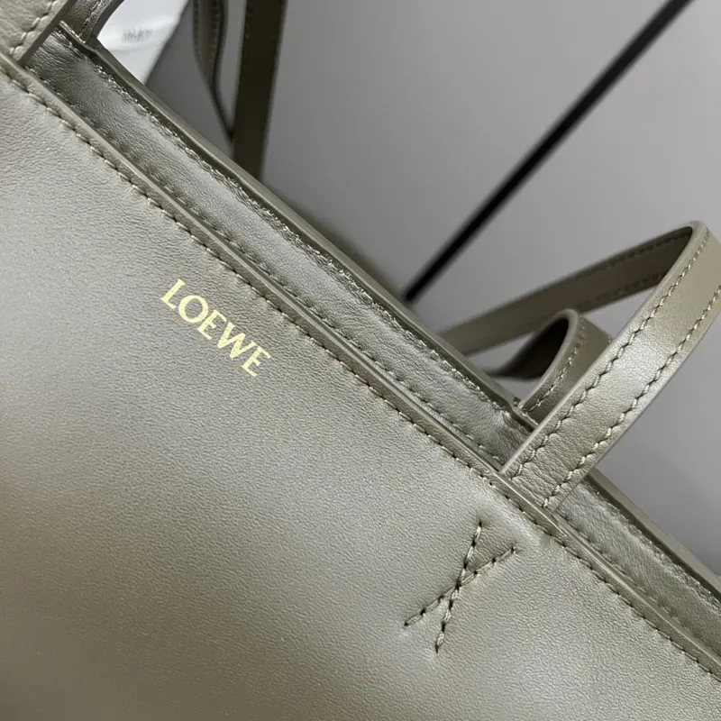 LOEWE Gray Leather Tote Bag 390 - Image 5