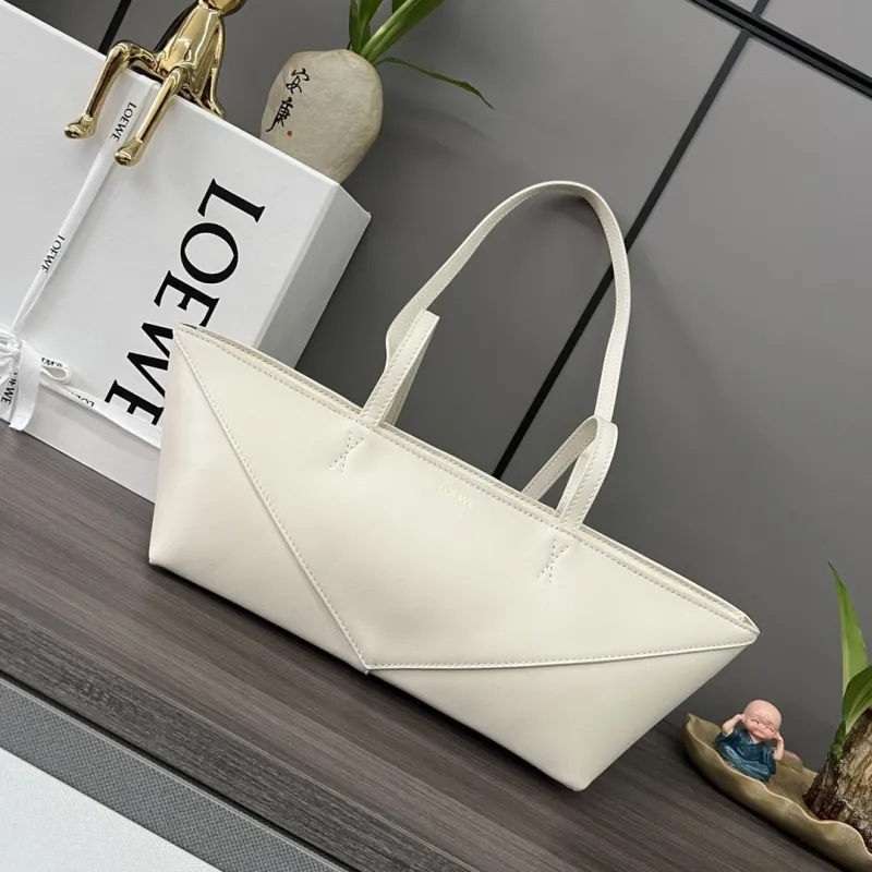 Loewe Cream White Leather Tote Bag 392