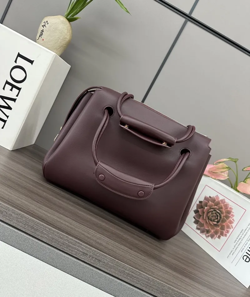 Alternative view of LOEWE Burgundy Leather Handle Bag 397