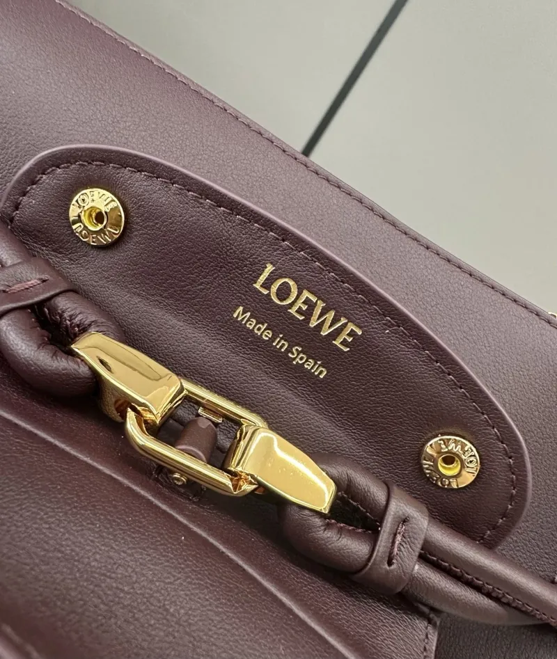 LOEWE Burgundy Leather Handle Bag 397 - Image 6