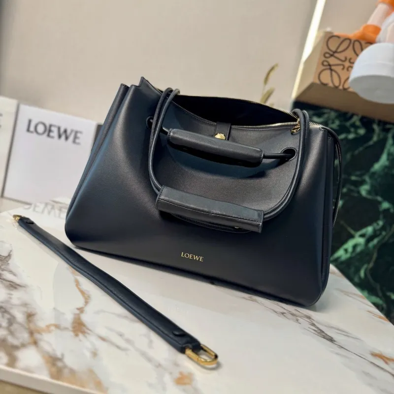 LOEWE Black Leather Shoulder Handbag