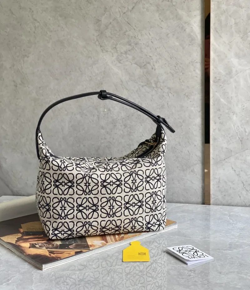 Alternative view of Loewe Anagram Hobo Bag Beige Black 402