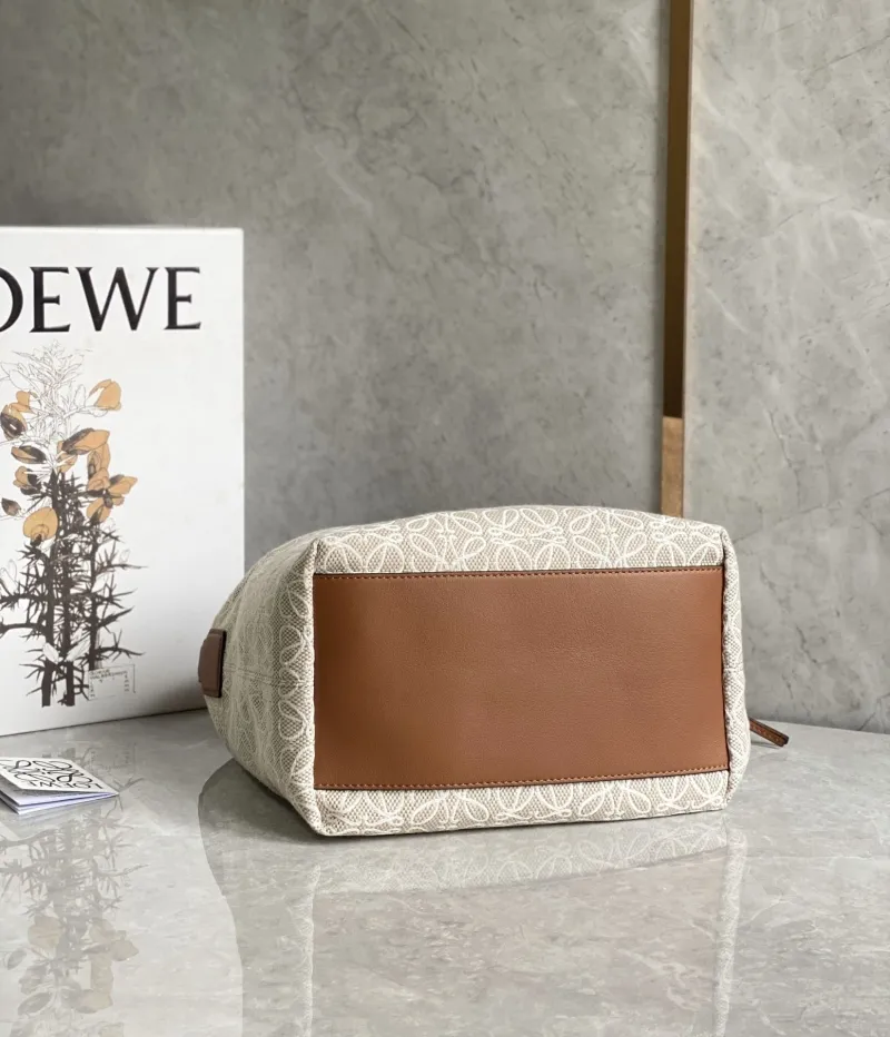 Loewe Anagram Canvas Hobo Bag 403 Beige Brown - Image 9