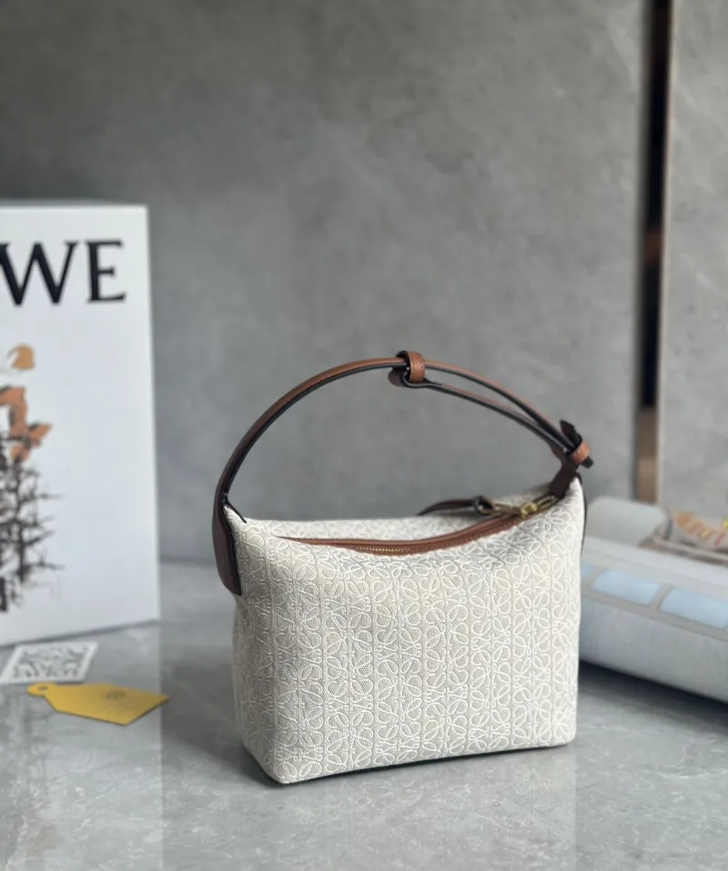 Loewe Beige Canvas Handle Bag 405 - Image 3