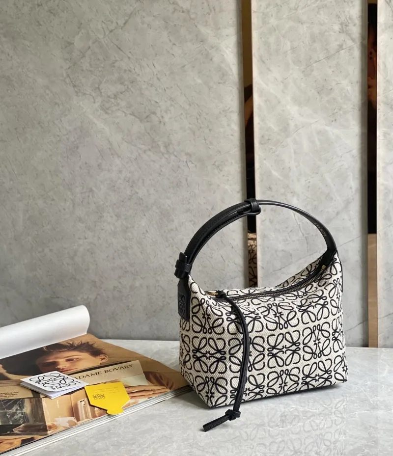 Loewe Anagram Hobo Bag Beige Black 406