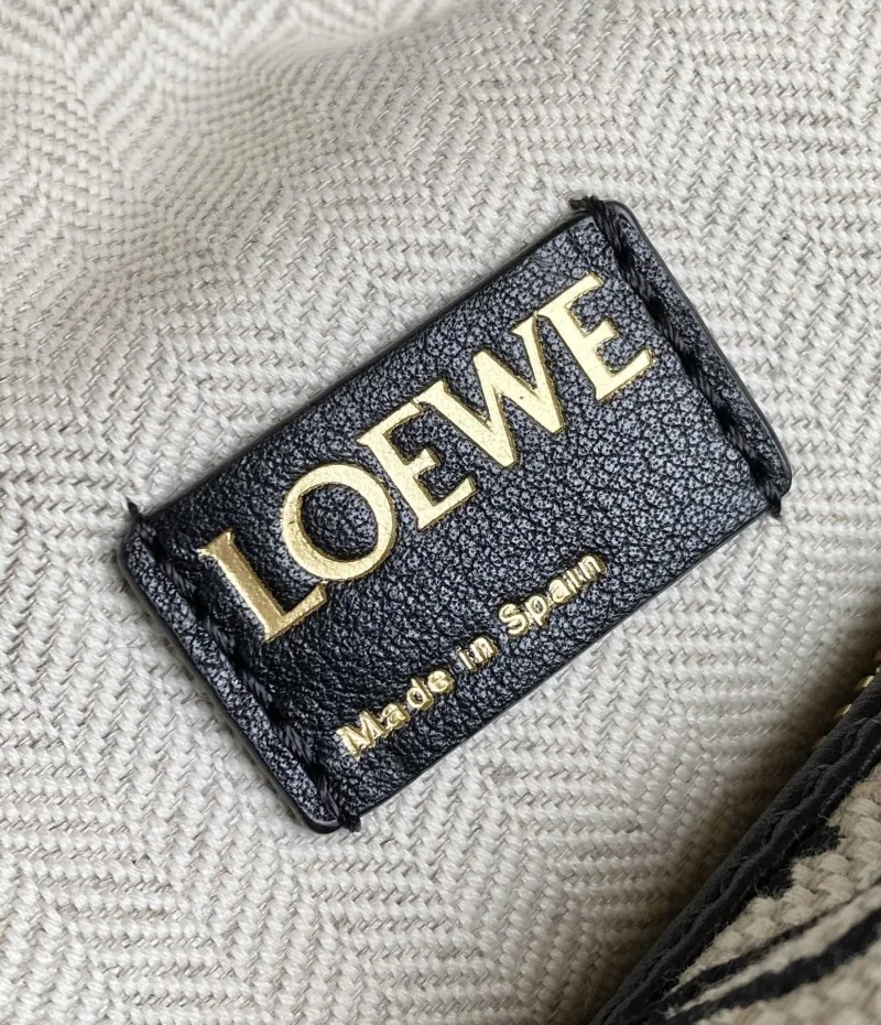 Loewe Anagram Hobo Bag Beige Black 406 - Image 8
