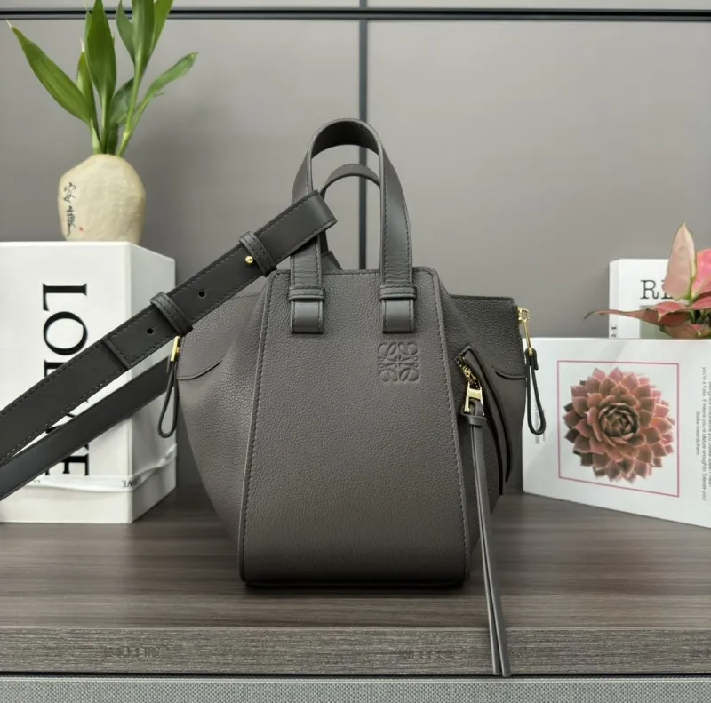 Loewe Gray Leather Crossbody Handbag
