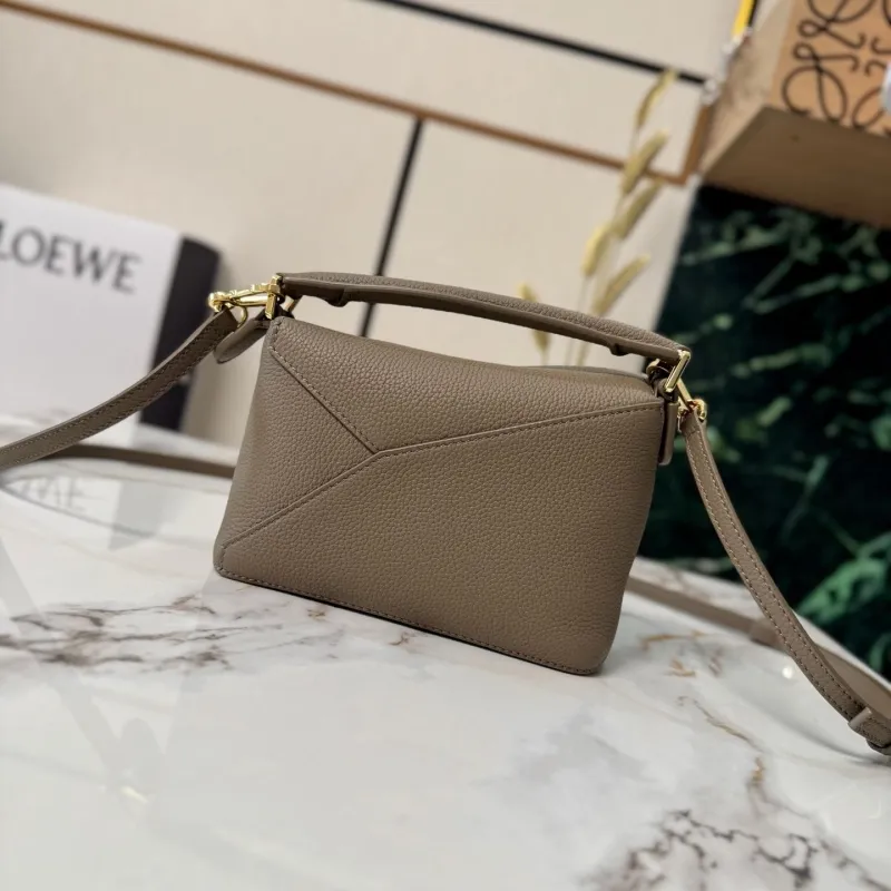 LOEWE Taupe Leather Crossbody Handbag - Image 3