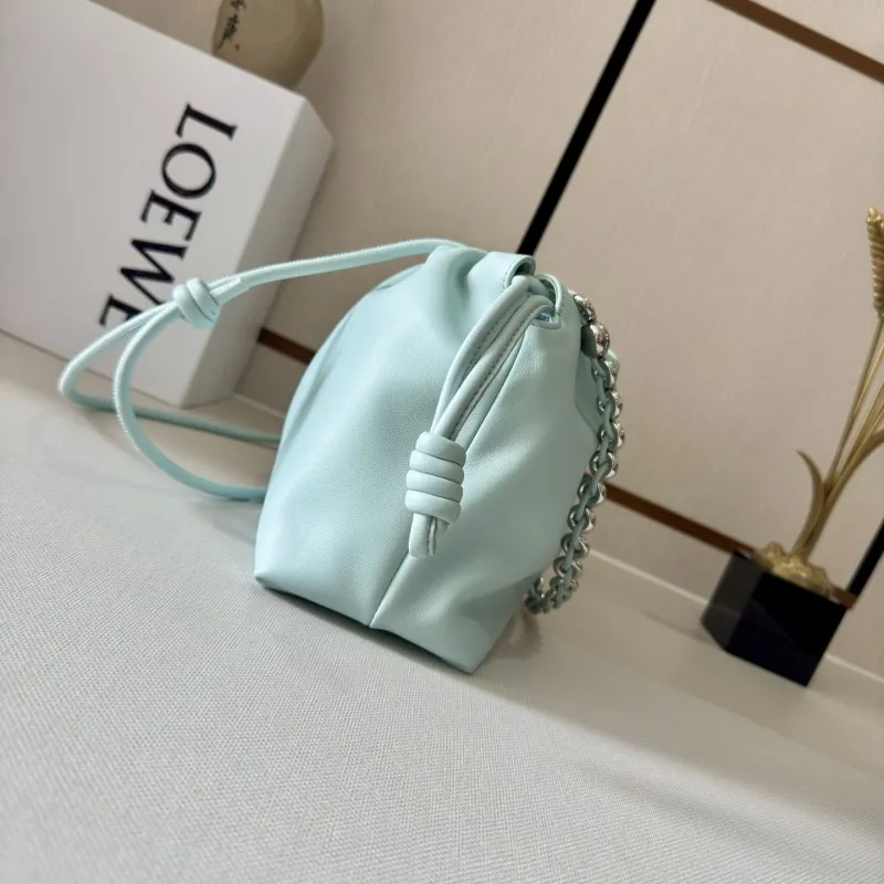 Alternative view of Loewe Mint Blue Chain Drawstring Shoulder Bag