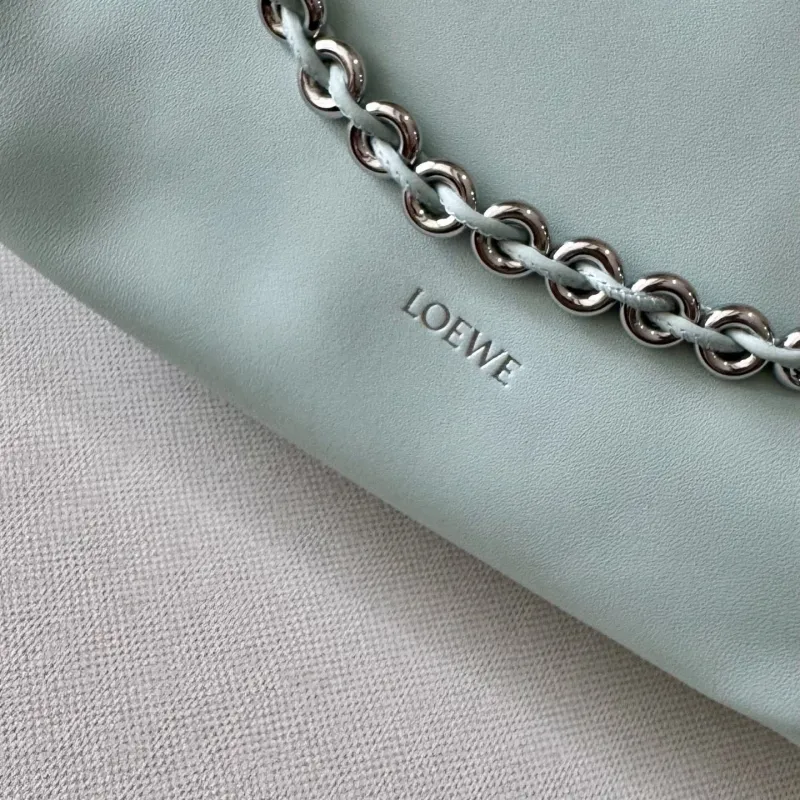 Loewe Mint Blue Chain Drawstring Shoulder Bag - Image 5