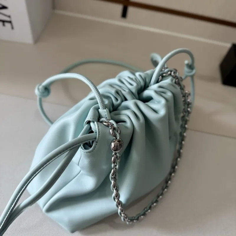 Loewe Mint Blue Chain Drawstring Shoulder Bag - Image 6