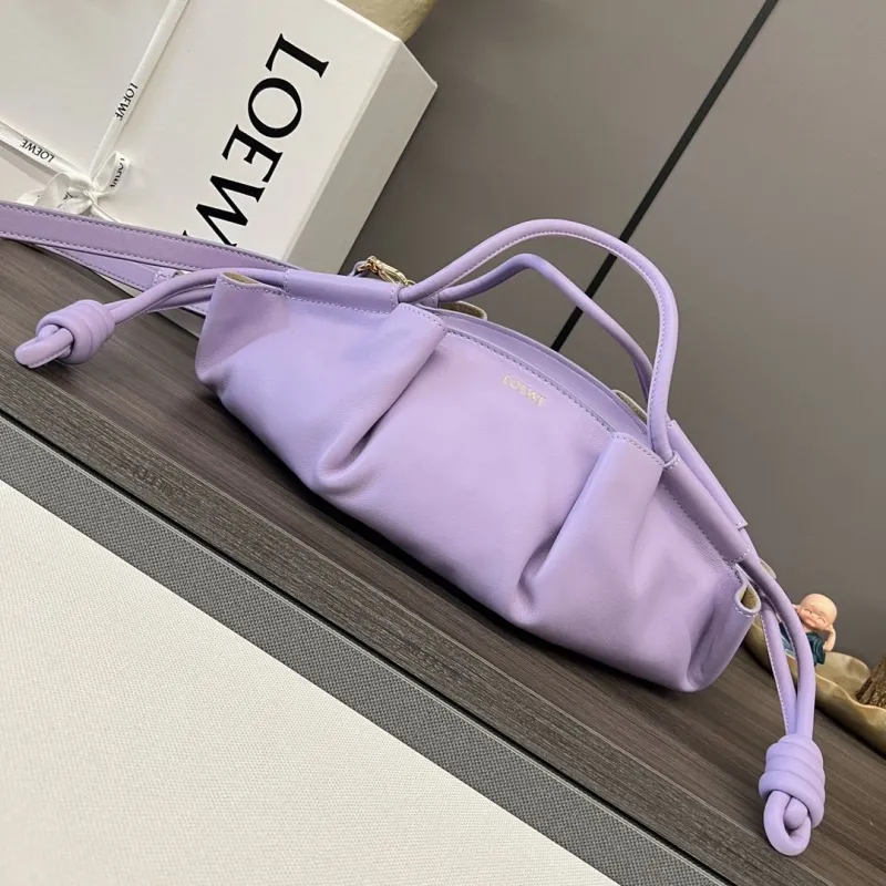Loewe Lavender Leather Handle Crossbody Bag