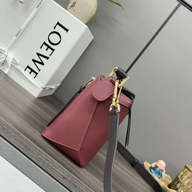 Alternative view of LOEWE Burgundy Dark Gray Handle Handbag 442