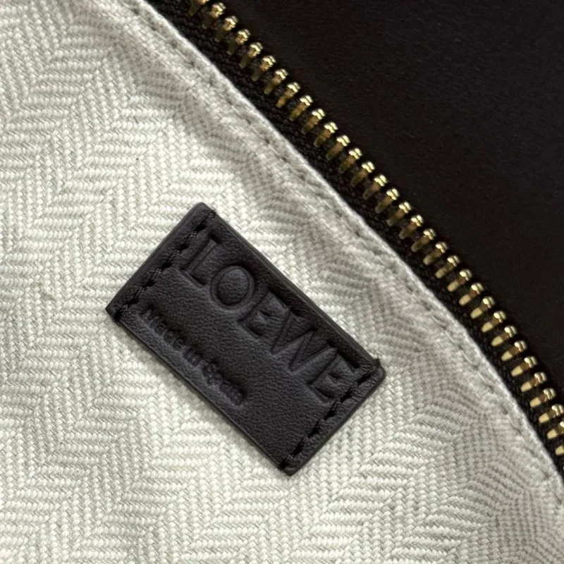 Loewe Puzzle Shoulder Bag Brown Green Suede Leather 443 - Image 9