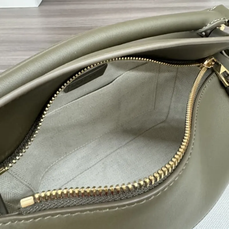 Loewe Olive Green Leather Crossbody Handbag 446 - Image 8