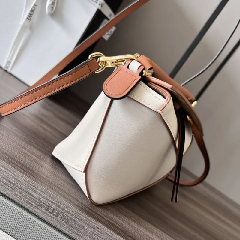 Alternative view of Loewe Mini Puzzle Crossbody Bag Off-white and Tan