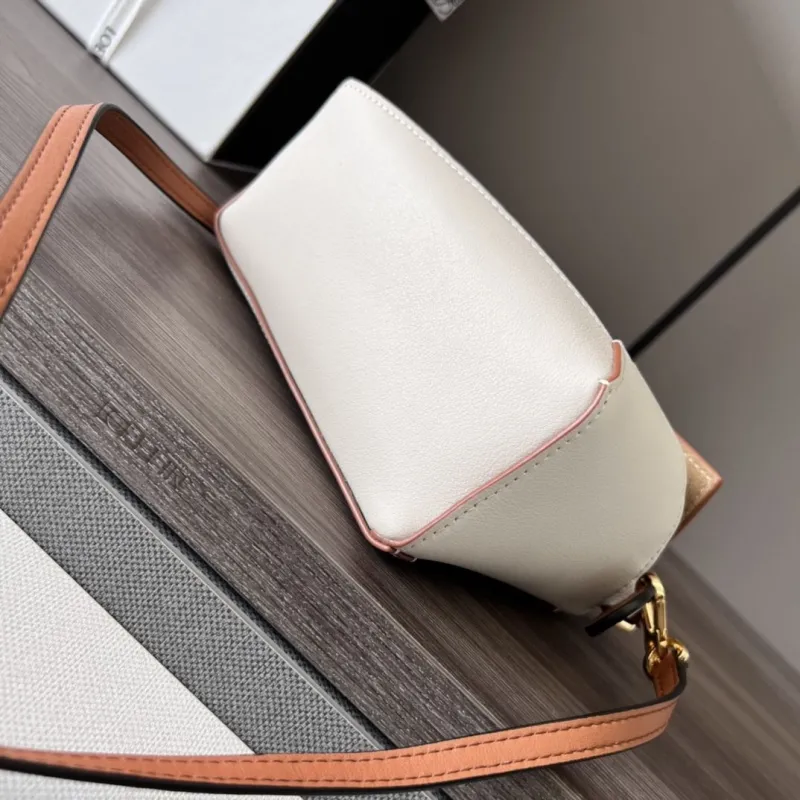 Loewe Mini Puzzle Crossbody Bag Off-white and Tan - Image 4