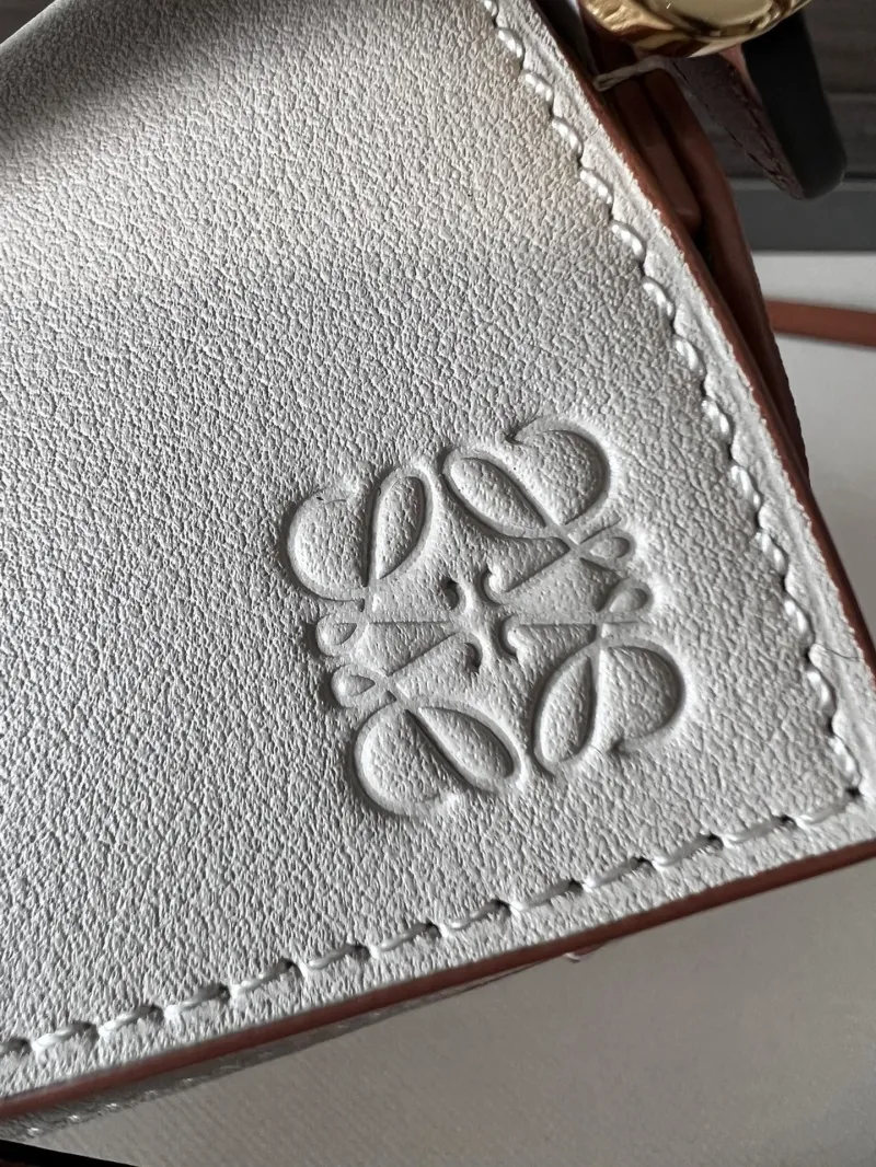 Loewe Mini Puzzle Crossbody Bag Off-white and Tan - Image 6