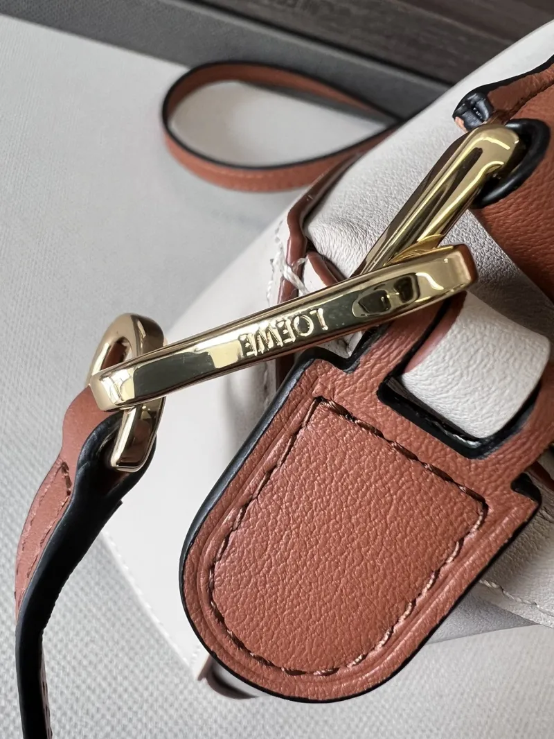 Loewe Mini Puzzle Crossbody Bag Off-white and Tan - Image 7