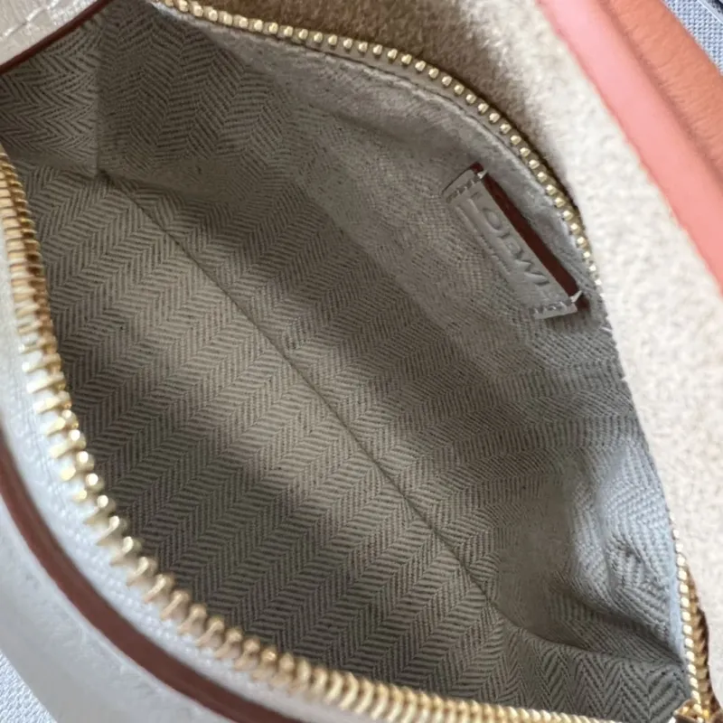 Loewe Mini Puzzle Crossbody Bag Off-white and Tan - Image 9
