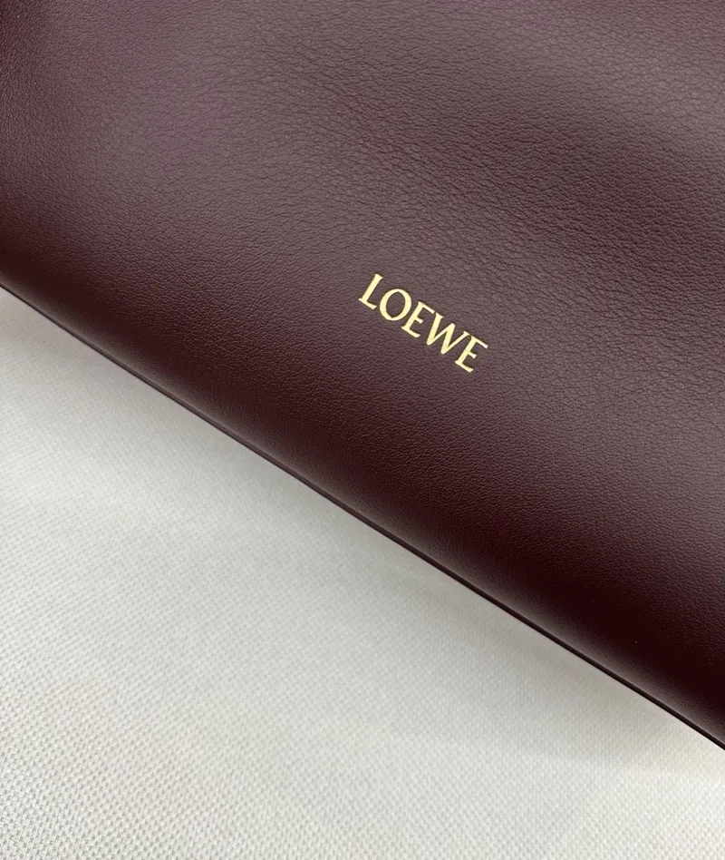 LOEWE Dark Brown Leather Handbag with Strap - Image 5