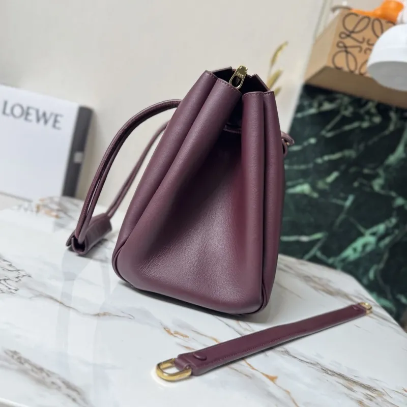 Alternative view of LOEWE 459 Burgundy Leather Shoulder Handbag