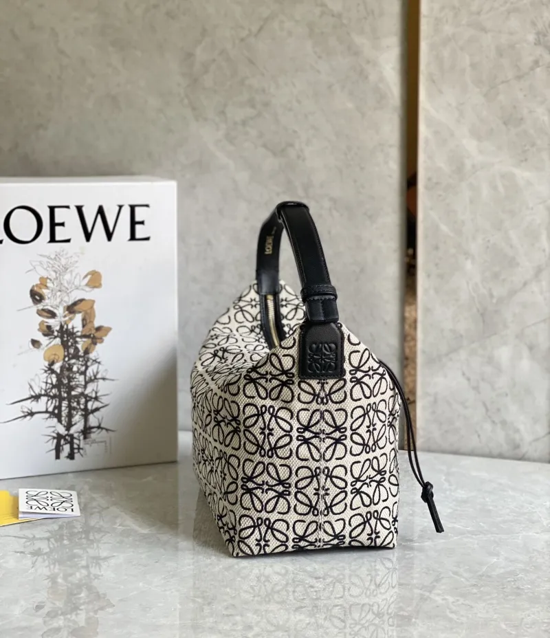 Loewe Anagram Hobo Bag Beige Black 461 - Image 4