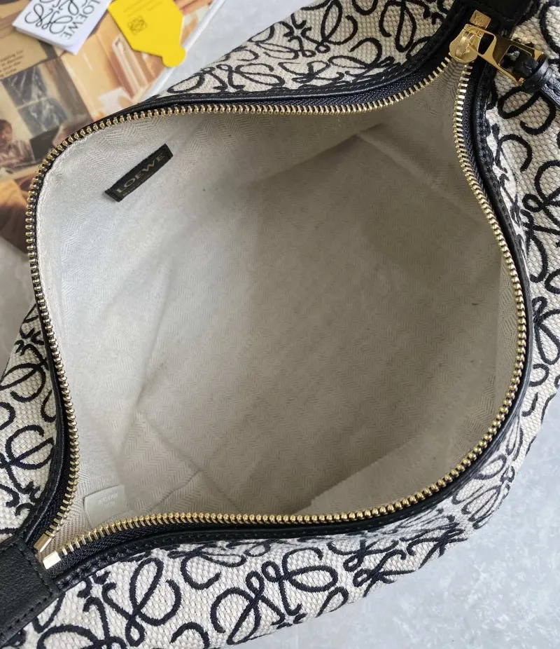 Loewe Anagram Hobo Bag Beige Black 461 - Image 7
