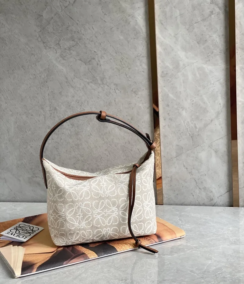 Loewe Beige Canvas Hobo Bag 466 - Image 6