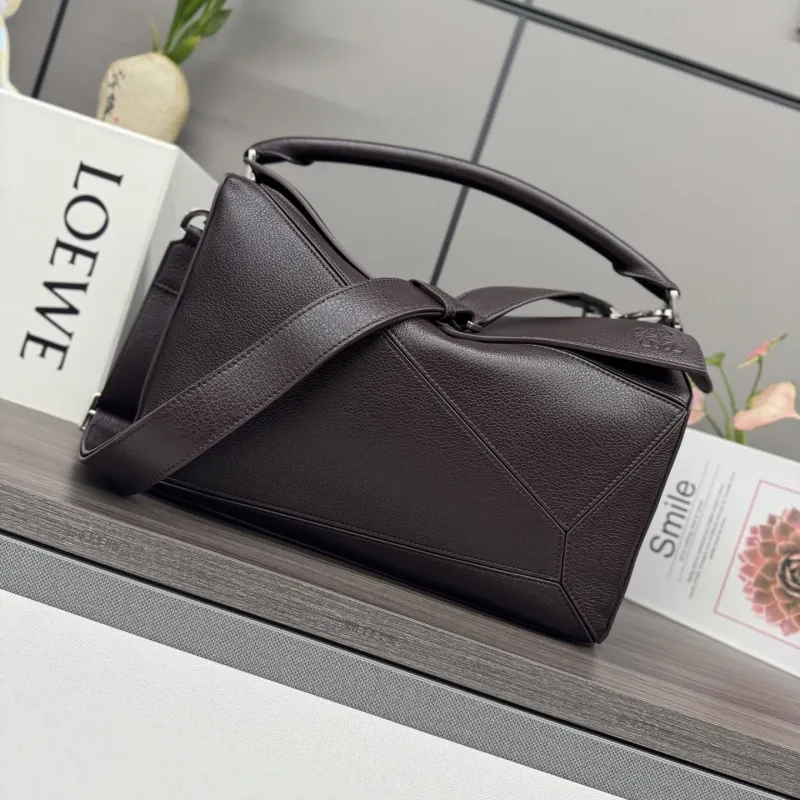 Loewe Dark Brown Leather Shoulder Bag 471