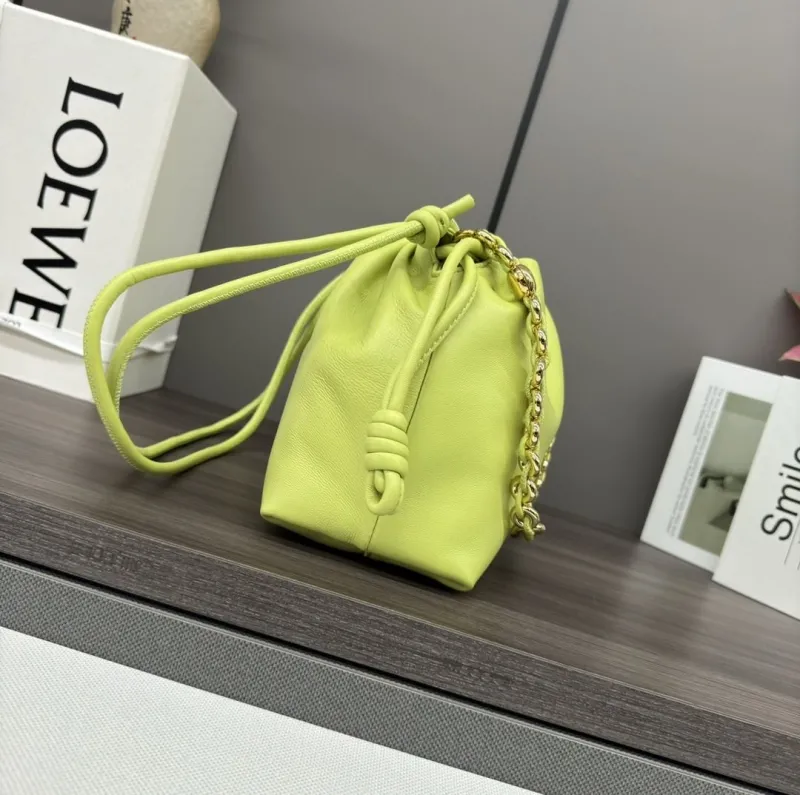 Alternative view of LOEWE Lime Yellow Drawstring Chain Shoulder Bag