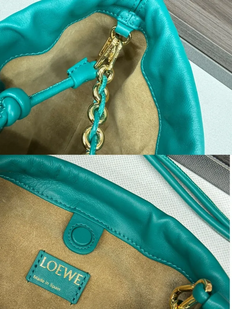 Alternative view of LOEWE Teal Chain Bucket Bag