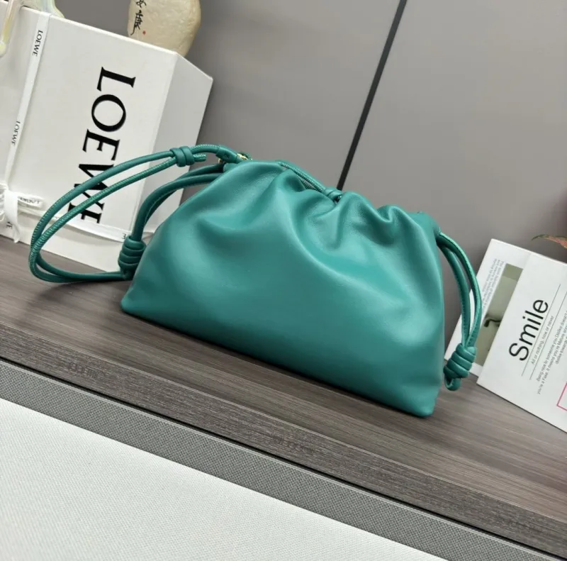 LOEWE Teal Chain Bucket Bag - Image 4