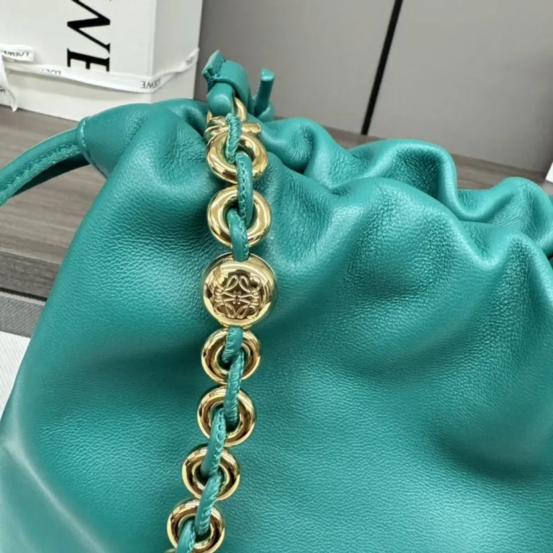 LOEWE Teal Chain Bucket Bag - Image 7