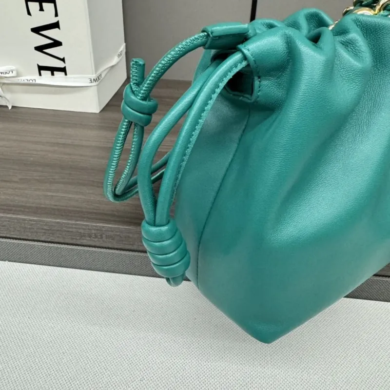 LOEWE Teal Chain Bucket Bag - Image 9