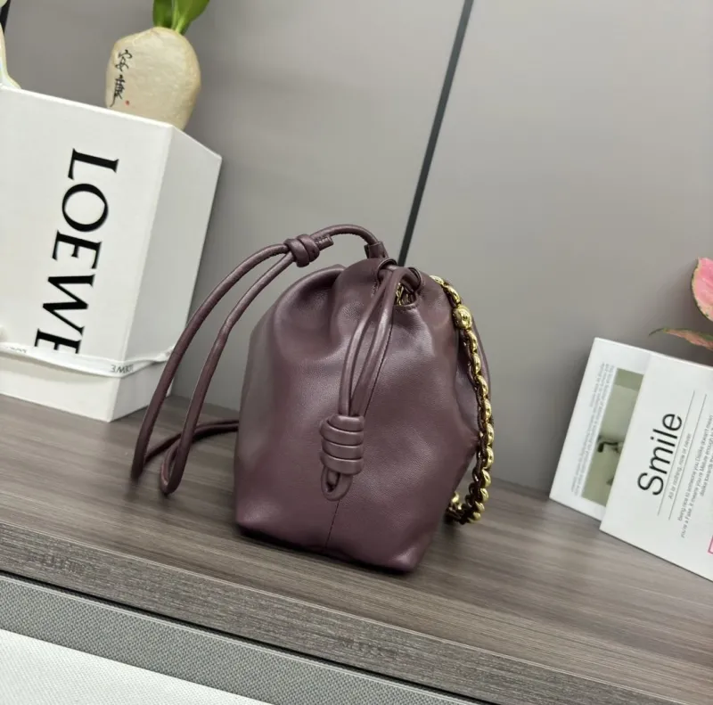 Alternative view of LOEWE Dark Purple Leather Shoulder Bag