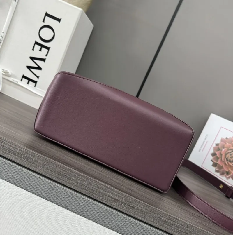 Loewe Burgundy Puzzle Leather Top Handle Crossbody Bag 490 - Image 4