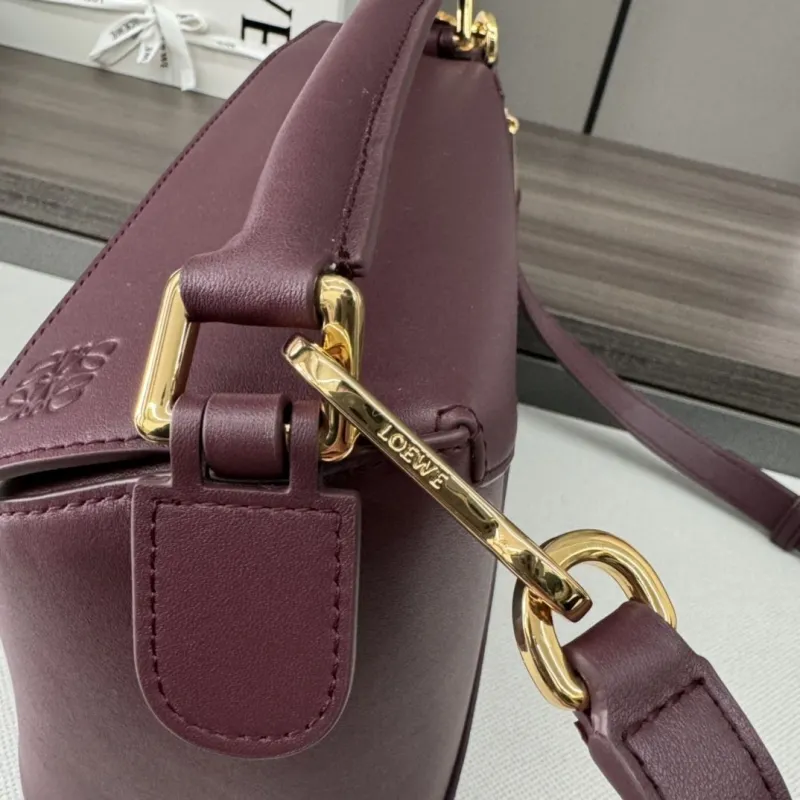 Loewe Burgundy Puzzle Leather Top Handle Crossbody Bag 490 - Image 7