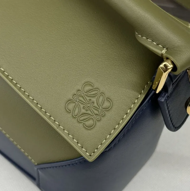LOEWE Navy Olive Leather Puzzle Crossbody Bag 491 - Image 5