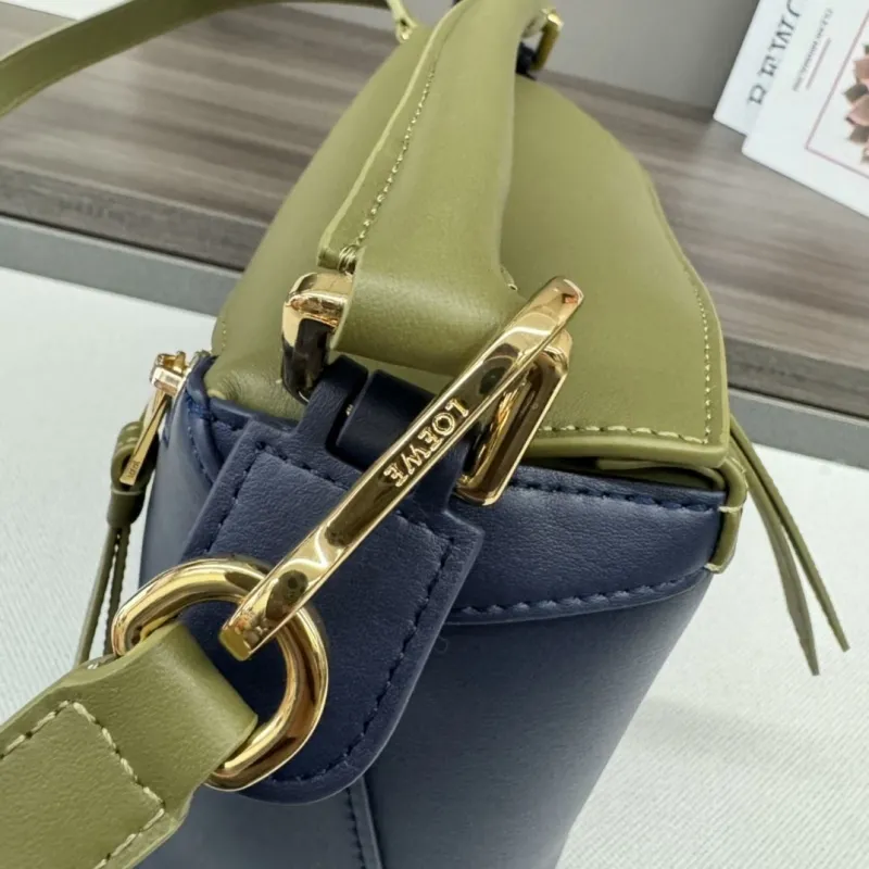 LOEWE Navy Olive Leather Puzzle Crossbody Bag 491 - Image 6